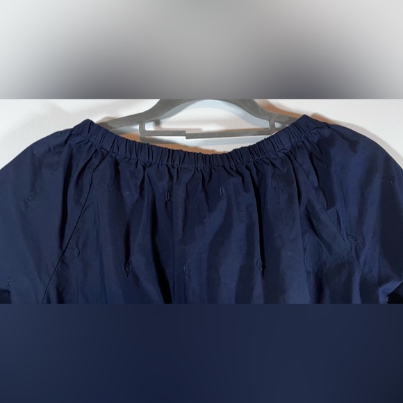 TALBOTS OFF THE SHOULDER Women TOP BLOUSE BLUE SPRING SUMMER Sp 100% Cotton - Picture 5 of 11